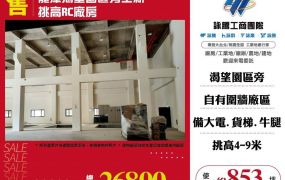 龍潭渴望園區旁全新挑高RC廠房