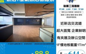 新店1樓大坪數氣派廠辦(可分租)