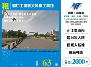 湖口工業區大坪數工業地/雙北桃園新竹苗栗工業地廠房買賣出租